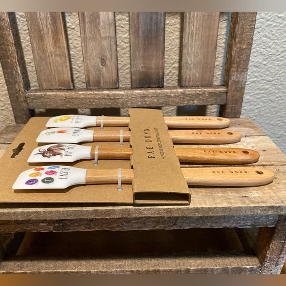 Rae Dunn Easter Mini Silicone Spatulas Wooden Handles Set Of 4, Easter Spatulas - Picture 8 of 12